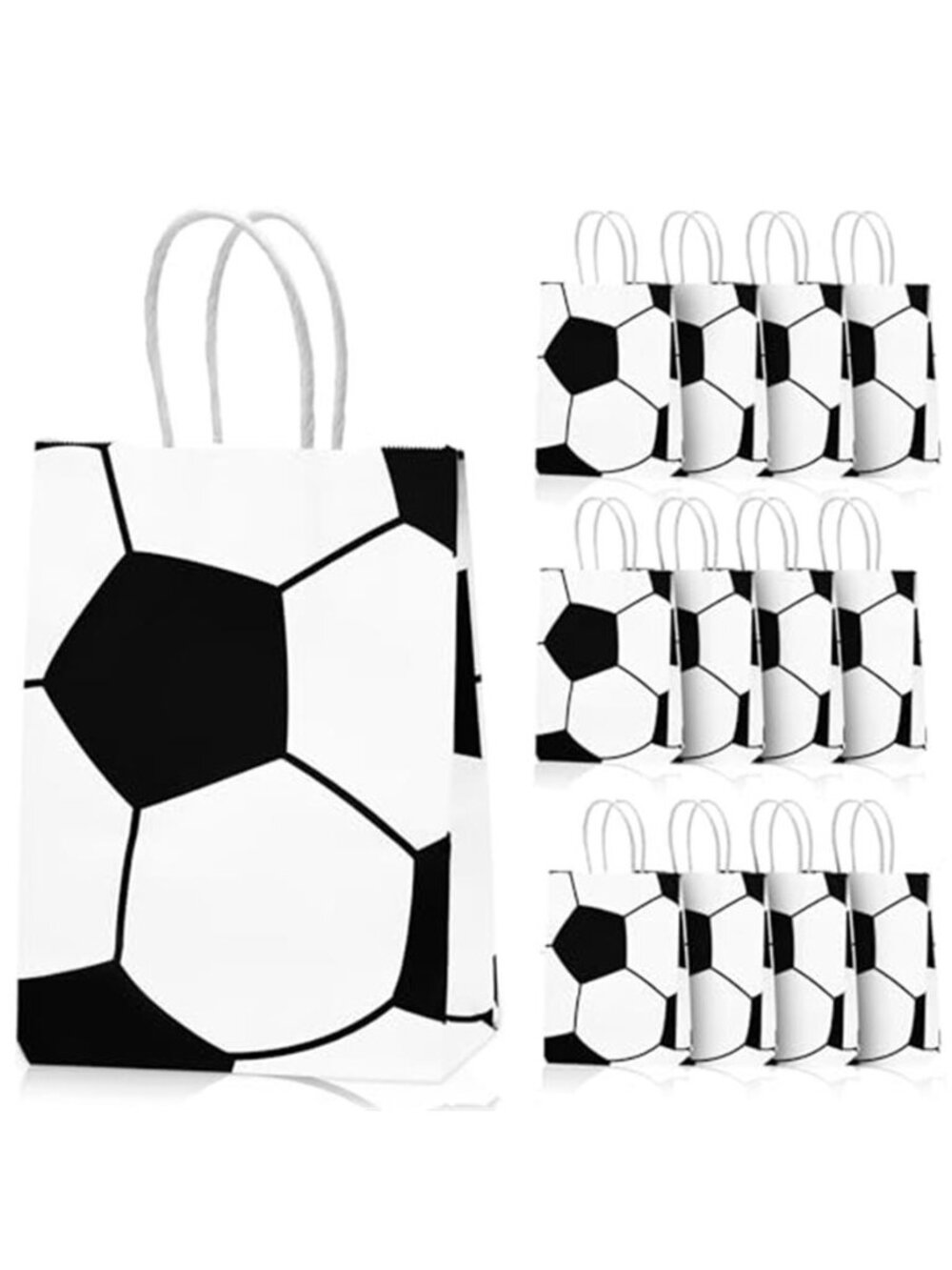 Leezmark 12 Pcs Soccer Party Favor Bags, Soccer Themed Party Gift Bags with
